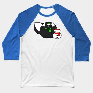 Skunk and Snowman Baseball T-Shirt